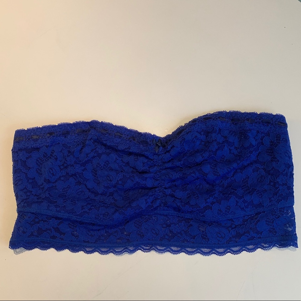 Aerie Blue Lace Strapless Bralette/Bandeau NWOT